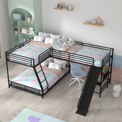 Shaylene Twin over Full L-Shaped Bunk Beds with Built-in-Desk by Isabelle & MaxÂ -  Isabelle & Maxâ¢, 34158D64B95F4D1F8ACC627511E08E54