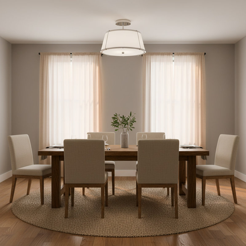 Moxie Semi Flush Mount, Polished Nickel, White