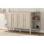 Armoire-lit style rustique en pin massif avec station de charge et 2 tablettes ouvertes pour bureau à domicile ou petite pièce-838101000-838100998