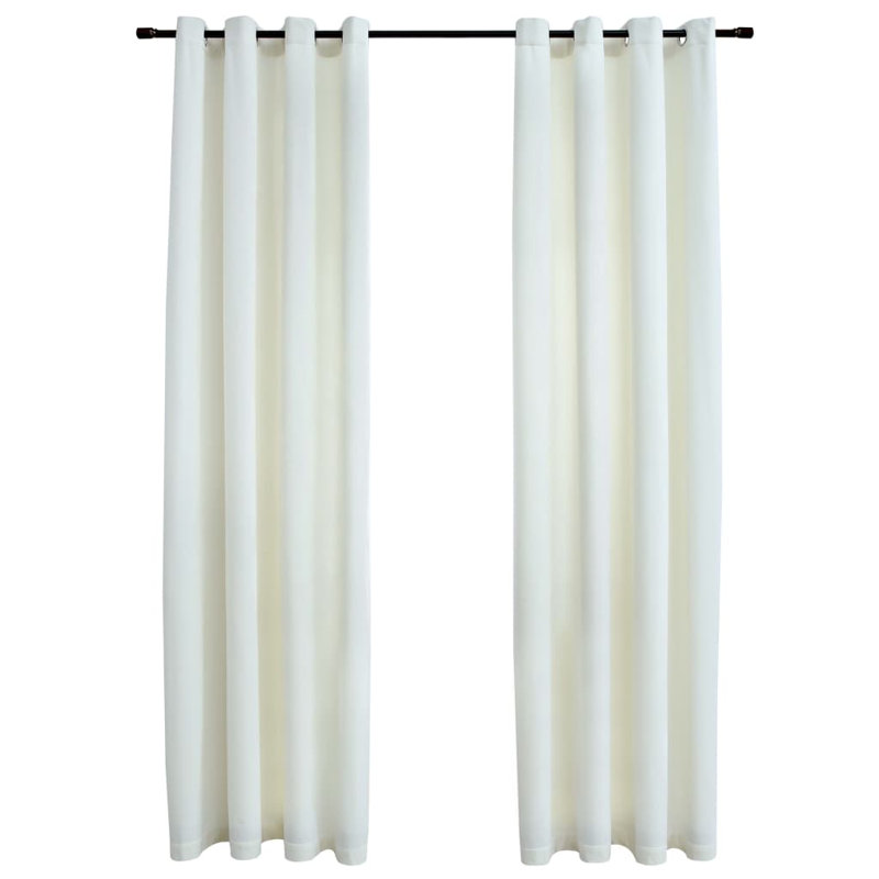 Laurine Blackout Curtain Pair, Width 140 x Drop 245cm, Cream