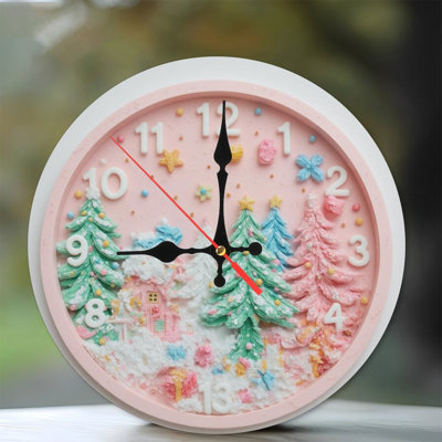 Christmas-Clock-with-Trains-and-Snowman