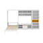 Lit escamotable simple avec meuble télé intégré et 2 tiroirs de rangement, lits escamotables en bois avec tablettes et armoires-1604369176