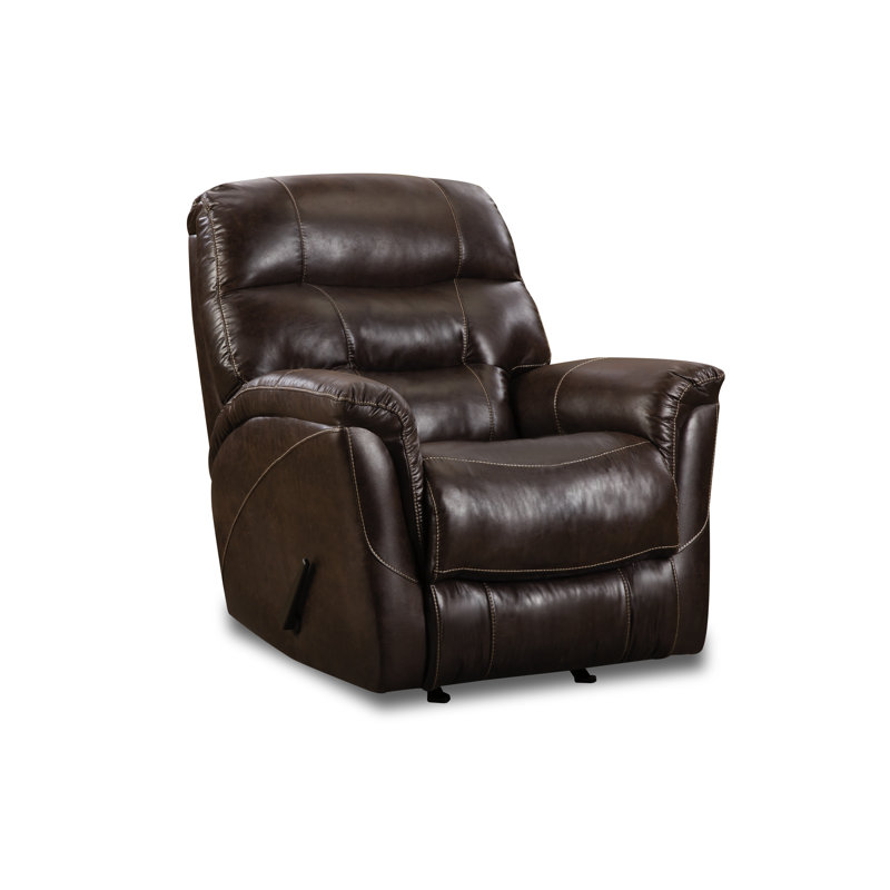 Arvella Upholstered Recliner, Dark Brown Faux Leather