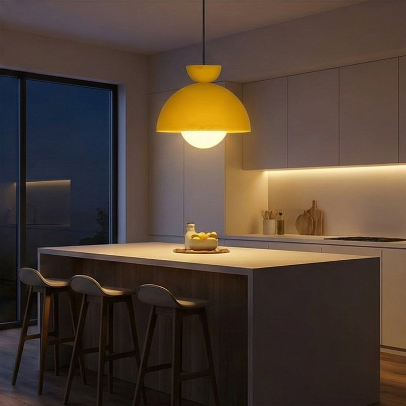 Luminaire suspendu en métal, Jaune