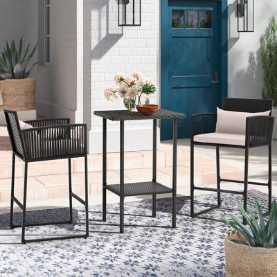 Tannehill Bar Set with Stools(2 Color Cushion Covers) by George Oliver