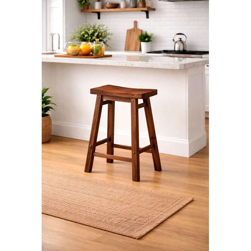 Tabouret Alessandro, Châtaignier brossé au métal, Tabouret de comptoir (siège d'une hauteur de 24 p, 2