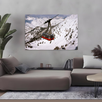 «Overhead Funiculaire dans une station de ski», station de ski Snowbird, Utah, États-Unis, paysage contemporain abstrait, art