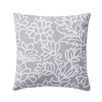 Chainstitch 18" x 18" Floral Decorative Pillow