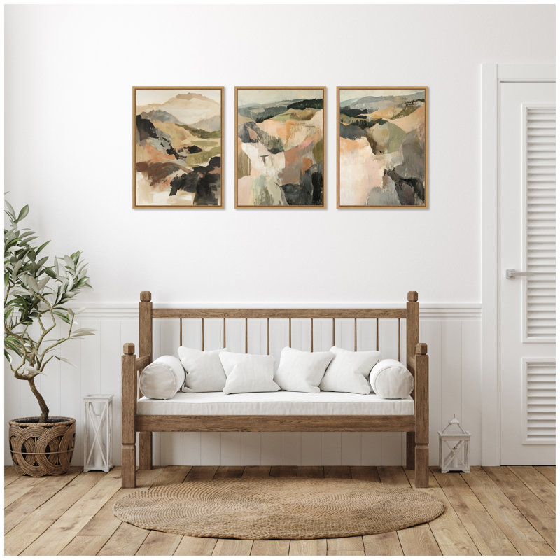 Lark Manor™ Tonal Mountains 3 Piece Framed Canvas Wall Art Set by Amy ...
