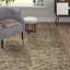 Tapis bleu / brun noué à la main à motif abstrait Ferrera-395890792