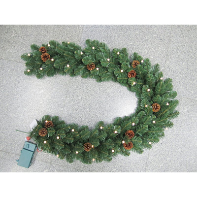 108'' in. Lighted Faux Oregon Fir Garland