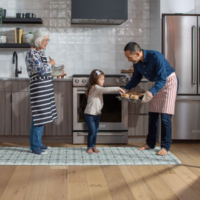 Designer Comfort Anti‑Fatigue Kitchen Comfort Mat – Atlas Medallion Blue