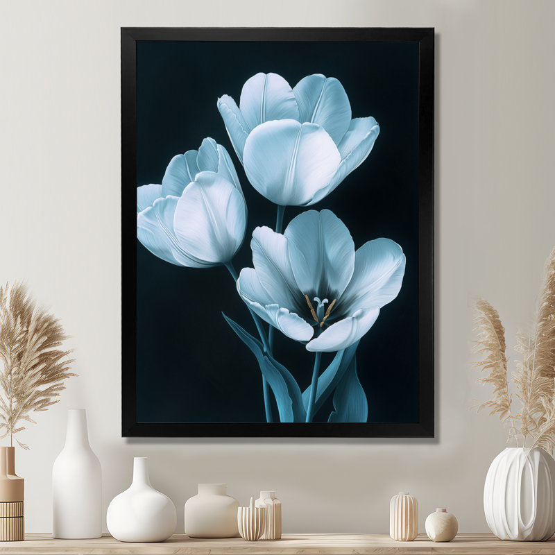 Frohlinger - impression sur toile florale, H 32 po x l 16 po, Reproduction encadrée sans passe-partout