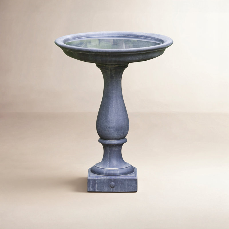 Connerton Concrete Pedestal Birdbath, English Moss