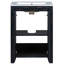Petit ensemble de meuble-lavabo 24 po x 18 po x 34 po de style rétro avec lavabo en céramique, 2 portes à fermeture en douceur