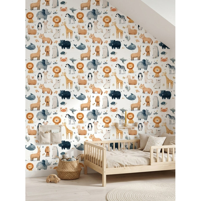 Décoration murale amovible pour fond de chambre d'enfant, fond blanc, Non tissé, non collé