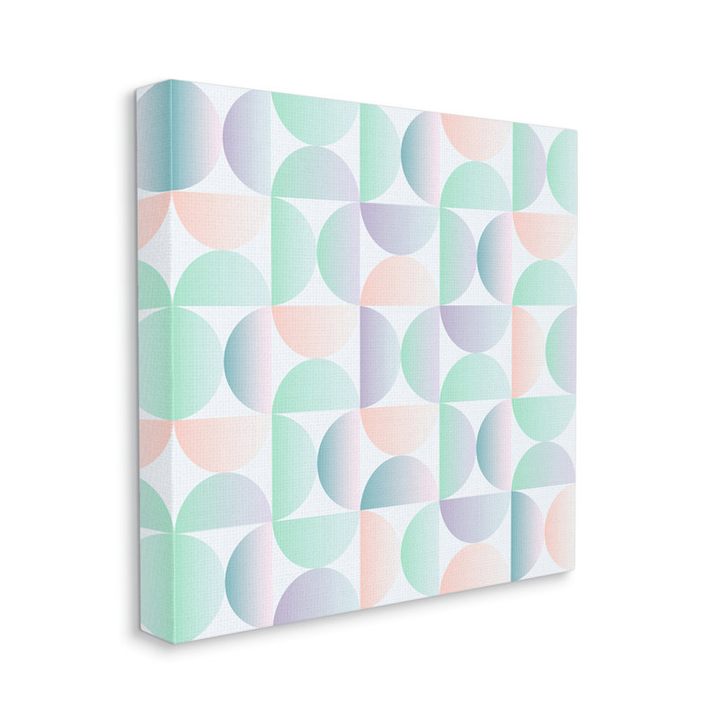Motif rétro de formes pastel sur toile, H 36 po x l 36 po x P 1,5 po