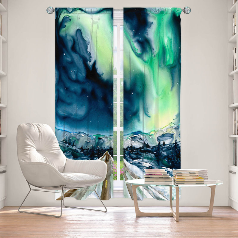 Panneau de rideau obscurcissant et isolant avec passe-tringle Aurora Borealis, L 20 po x L 61 po