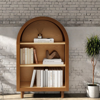 Space Saving Bookcases, Wood 3 Tier Modern Walnut For Home Office