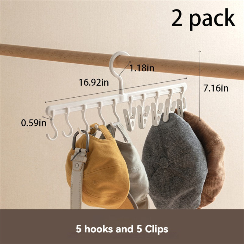 Multi-Clip Hat And Accessories Organizer, 2