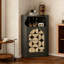 Armoire de coin noire en bois massif