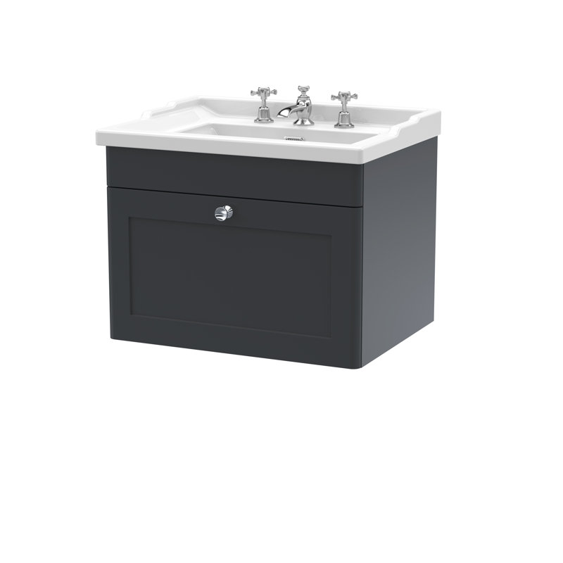 Classique 620 mm Single Vanity with Drop In Basin, Satin Anthracite
