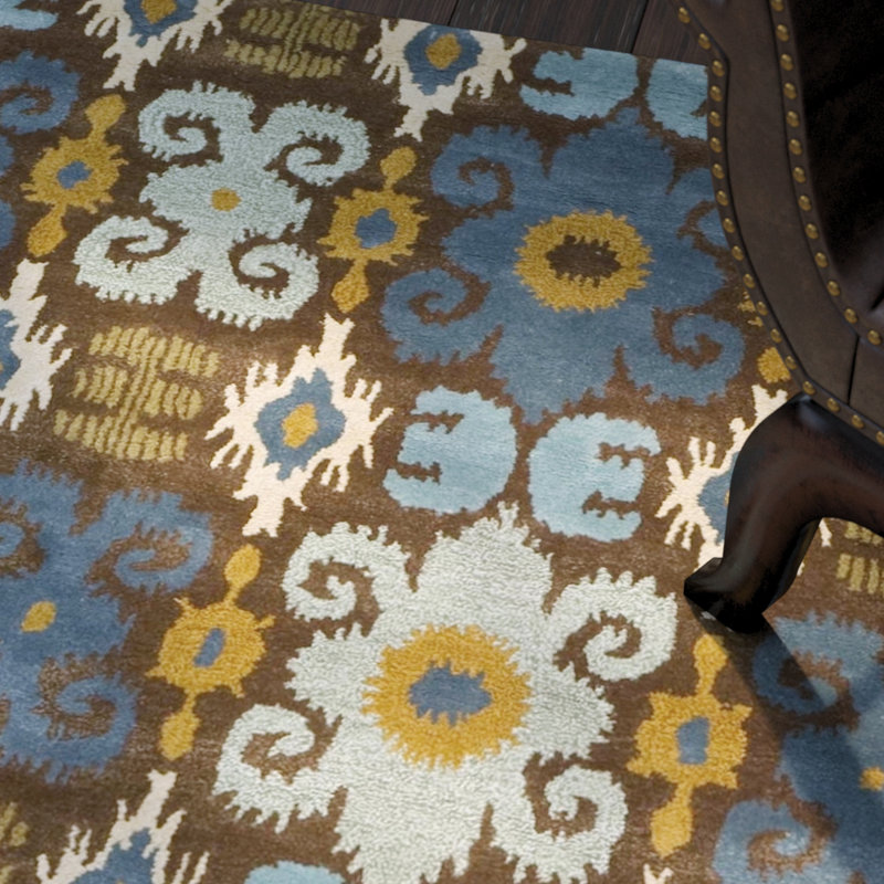 Tapis en laine touffeté à la main Nonia, Rectangle 7 pi 6 po x 9 pi 6 po