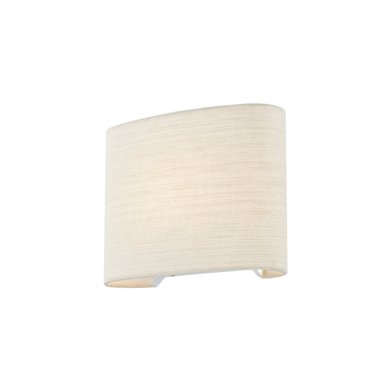 Textile - ADA Wide Oval  Wall Sconce - Linen Fabric Shade, Cream