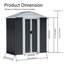 Remise de rangement d'extérieur gris foncé 5 pi x 3 pi avec structure en alliage d'aluminium et base-125097034-125097024
