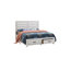 Ensemble de chambre à coucher Queen, design avec rangement, blanc, ensemble de 2 pièces avec table de chevet-136169898