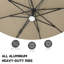 Parasol rectangulaire en porte-à-faux avec leviers à manivelle 118,11 po x 118,11 po Sokul inclus-663225177