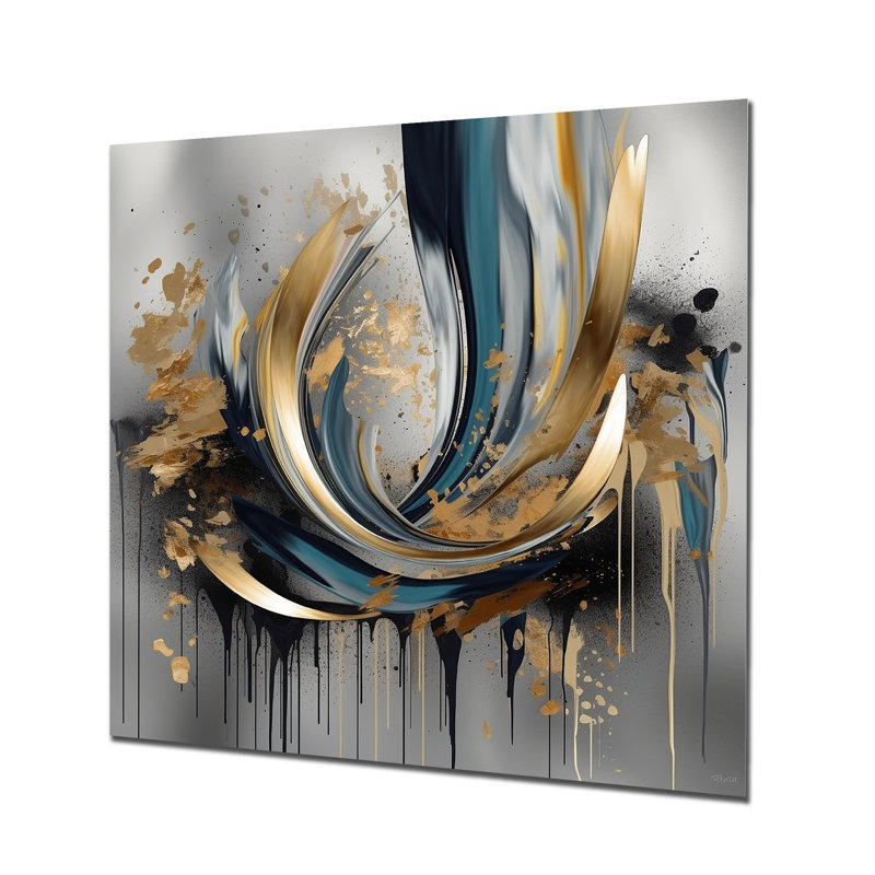 Abstract Shapes And Infinity Lines  IV - Abstract Shapes Metal Wall Art, 16" H x 16" W