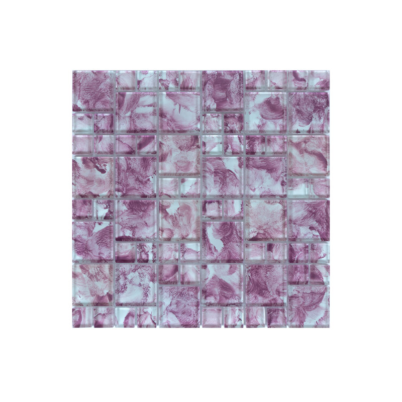 Carreau de mosaïque en verre piscine, Brise mauve