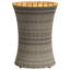 Table d'appoint de patio en forme de tambour en poly rotin et bois massif-562146199