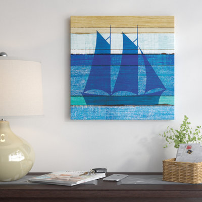 «Beachscape Series: Boat I» par Michael Mullan, reproduction d'art graphique sur toile