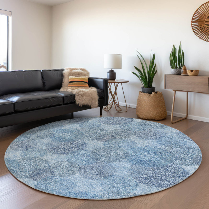 Chayden Washable Geometric Indoor / Outdoor Rug, Round 8'