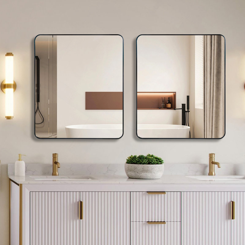 Miroir mural de salle de bain 30 "x 36", Noir