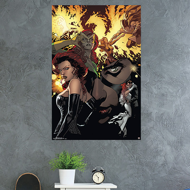 X-hommes : impression sur papier foncée phoenix