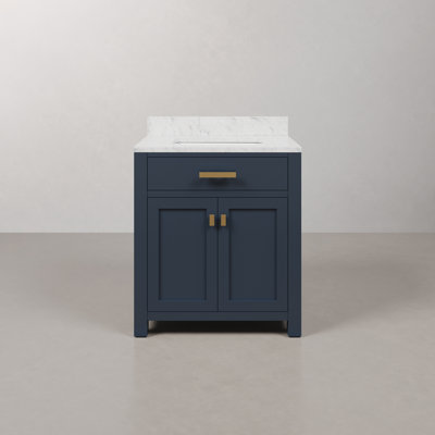 Minnetrista Single Bathroom Vanity with Marble Top