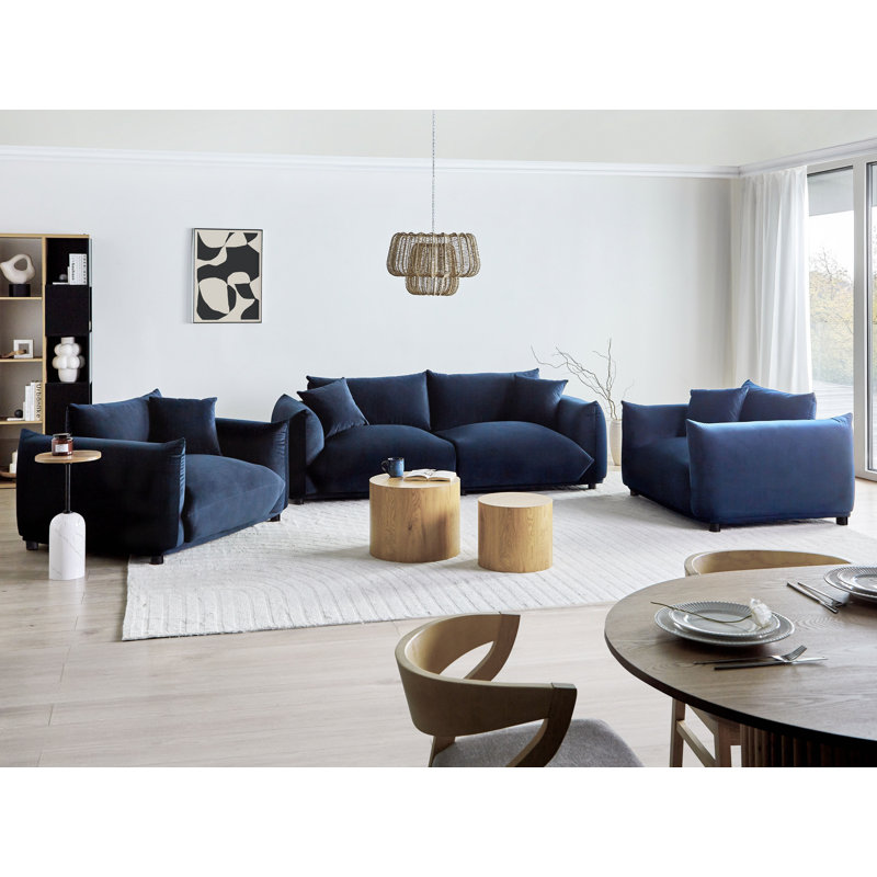 Living Room Set Alexias, Blue Velvet