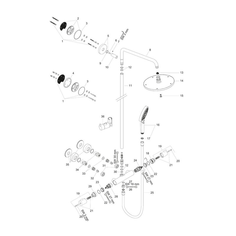 Raindance S 240 Thermostatic Shower Faucet, Chrome