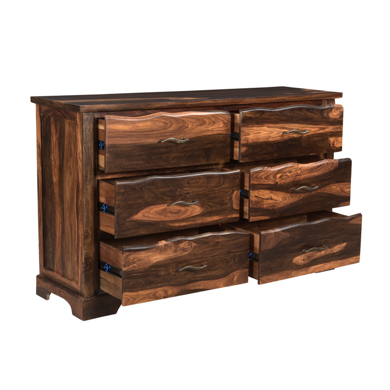 Commode double 6 tiroirs Chaliyah, Walnut