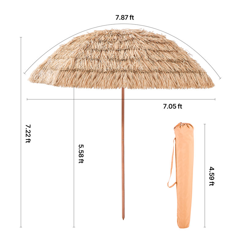 Parasol Tiki, L 84,6 po x P 84,6 po