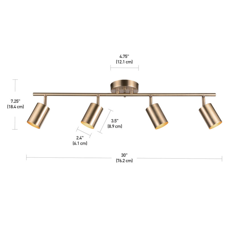Pratt 30'' 4 -Light Fixed Track Track Kit with Dimmable and Adjustable Head