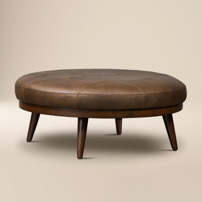 Gio Full-Grain Genuine Italian Leather Ottoman