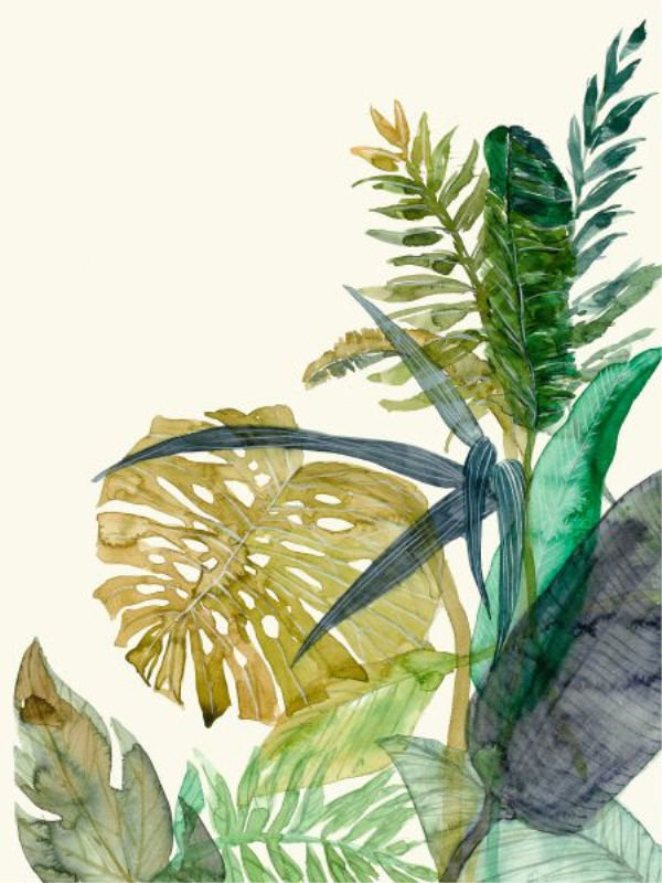 Tropix II Print by Sara Brown, 32" H x 24" W x 1.5" D, Glass Coat
