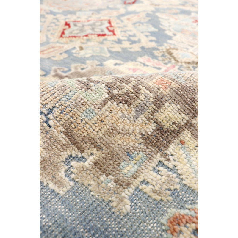 Oushak Hand Knotted Wool Oriental Area Rug in Blue, Rectangle 8' x 10'