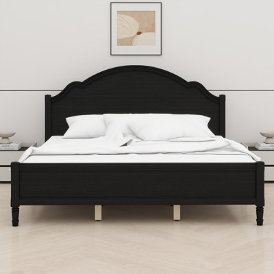 Lit plateforme en bois avec tête de lit Timeless Elegance