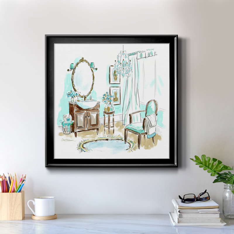 «Blue Opulence II», reproduction d'art sur toile encadrée, H 34,5 po x l 34,5 po x P 1,5 po, Toile avec cadre noir