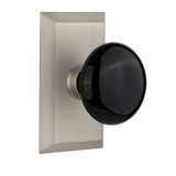 Studio Plate with Black Porcelain Door Knob